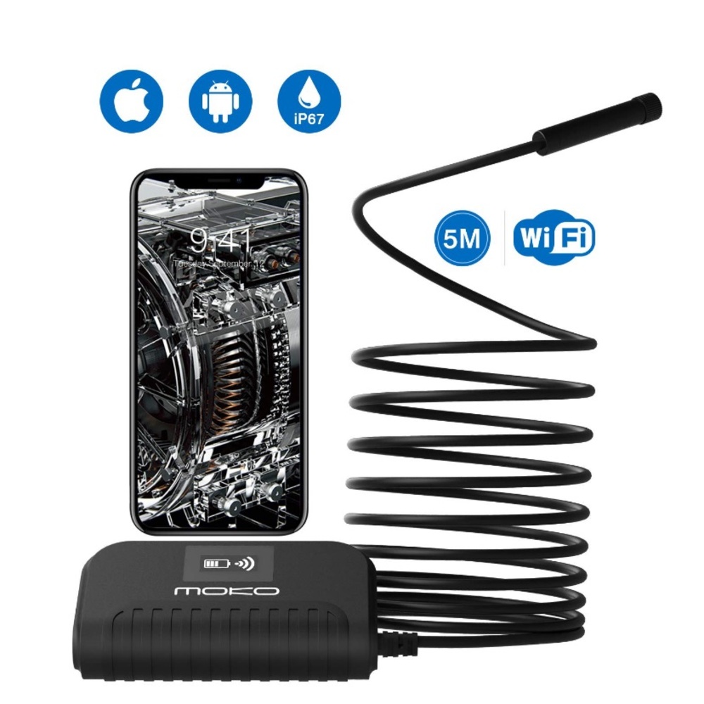 MoKo WiFi Endoscope 2.0 MP HD Wireless
Borescope Inspection Camera 16.4FT